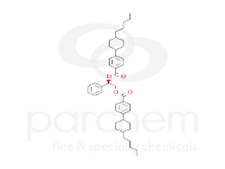 chemicalstructure-benzoic-acid-4-trans-4-pentylcyclohexyl--1r-1-phenyl-1-2-ethanediyl-ester