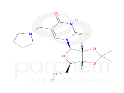 75825 2'',3''-o-isopropylidene-5-pyrrolidinomethyl-2-thiouridine chemical structure