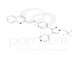 80205 2-{4-[4-pyridin-4-yl-1-(2,2,2-trifluoro-ethyl)-1h-pyrazol-3-yl]-phenoxymethyl}-quinoline chemical structure